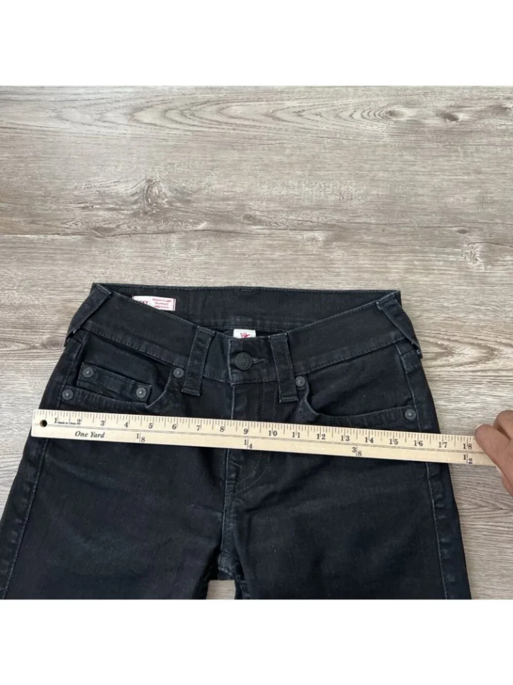 True Religion Ricky Cut Off Shorts Mens 27 ‎ Black Relaxed Straight 12